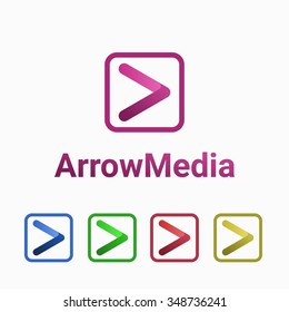 Arrow. Can be used as a logo for a music store or site, it is also possible to use as an icon
