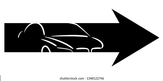 Arrow Car. Car Abstract Lines. Vector illustration