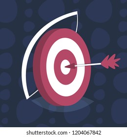 arrow center board target goal successful strategy concept horizontal flat vector illustration