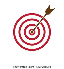 arrow in the center, flat color vector. Vector EPS 10