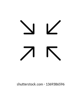 arrow center icon. Simple thin line, outline vector of Arrows icons for UI and UX, website or mobile application