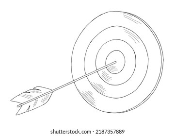 Arrow Center Target Graphic Black White Stock Vector (Royalty Free ...