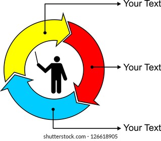 arrow chart circles isolated on the white
