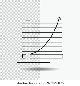 Arrow, chart, curve, experience, goal Line Icon on Transparent Background. Black Icon Vector Illustration