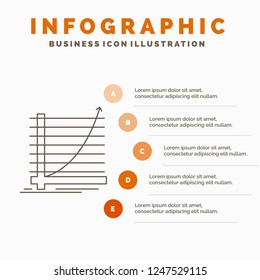Arrow, chart, curve, experience, goal Infographics Template for Website and Presentation. Line Gray icon with Orange infographic style vector illustration