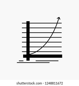 Arrow, chart, curve, experience, goal Glyph Icon. Vector isolated illustration
