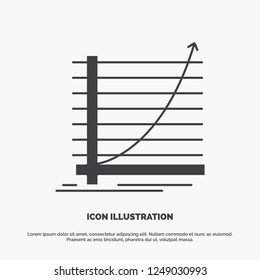 Arrow, chart, curve, experience, goal Icon. glyph vector gray symbol for UI and UX, website or mobile application