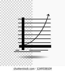 Arrow, chart, curve, experience, goal Glyph Icon on Transparent Background. Black Icon