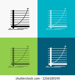 Arrow, chart, curve, experience, goal Icon Over Various Background. glyph style design, designed for web and app. Eps 10 vector illustration