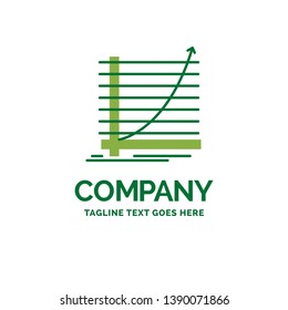 Arrow, chart, curve, experience, goal Flat Business Logo template. Creative Green Brand Name Design.