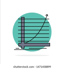Arrow, chart, curve, experience, goal Flat Color Icon Vector