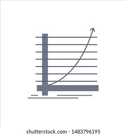 Arrow, chart, curve, experience, goal Flat Color Icon Vector