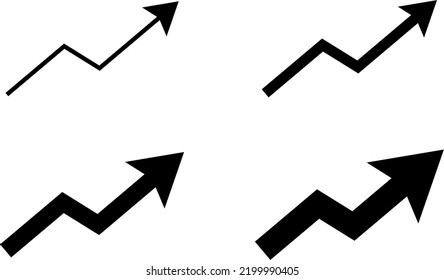 conjunto de iconos de flecha y diagrama de gráficos