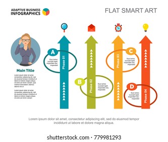 Arrow Chart with Four Elements Template