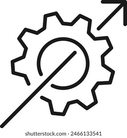 gráfico de flechas con icono de engranaje