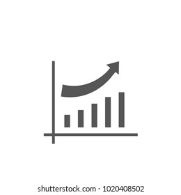 Arrow chart icon isolated on white background. Trendy arrow chart icon in flat style. Template for app, ui and logo, vector illustration, eps 10