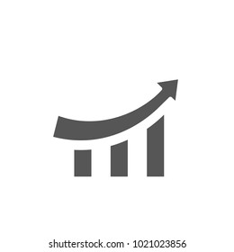 Arrow chart icon isolated on white background. Trendy arrow chart icon in flat style. Template for app, ui and logo, vector illustration, eps 10
