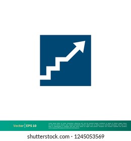 Arrow Chart Icon Vector Logo Template Illustration Design. Vector EPS 10.