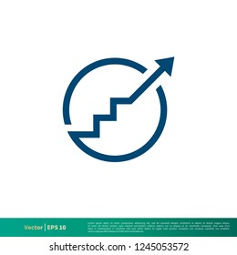 Arrow Chart Icon Vector Logo Template Illustration Design. Vector EPS 10.