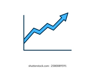 arrow chart icon vector. Icon related to graph and seo . suitable for web site, app, user interfaces, printable etc. solid icon style. simple vector design editable