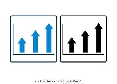 arrow chart icon vector. Icon related to graph and seo . suitable for web site, app, user interfaces, printable etc. solid icon style. simple vector design editable