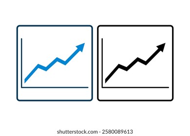 arrow chart icon vector. Icon related to graph and seo . suitable for web site, app, user interfaces, printable etc. solid icon style. simple vector design editable