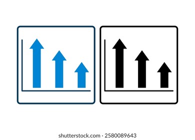 arrow chart icon vector. Icon related to graph and seo . suitable for web site, app, user interfaces, printable etc. solid icon style. simple vector design editable