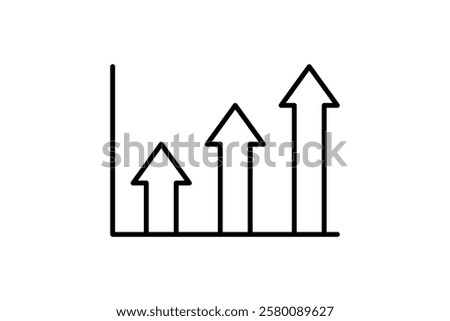 arrow chart icon vector. Icon related to graph and seo . suitable for web site, app, user interfaces, printable etc. line icon style. simple vector design editable