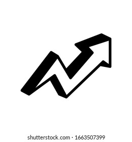 Arrow, chart icon vector sign and symbols on trendy design