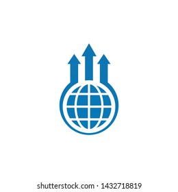 Arrow chart logo design for business activity vector template
