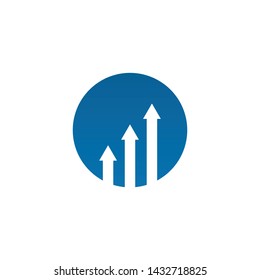 Arrow chart logo design for business activity vector template