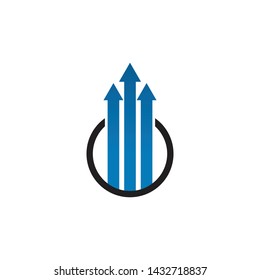 Arrow chart logo design for business activity vector template