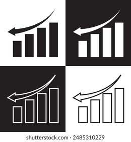 Arrow chart moving downwards vector icon. vector illustration. EPS 10