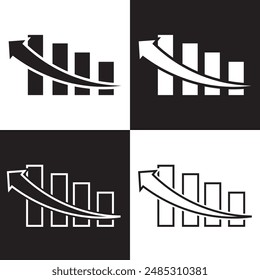 Arrow chart moving upwards vector icon. vector illustration. EPS 10