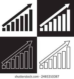 Arrow chart moving upwards vector icon. vector illustration. EPS 10