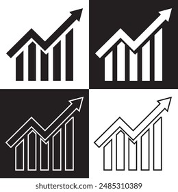 Arrow chart moving upwards vector icon. vector illustration. EPS 10