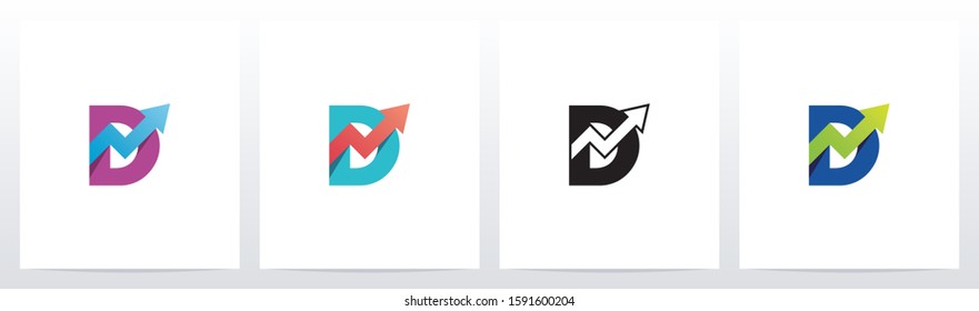 Arrow Chart On Letter Logo Design D