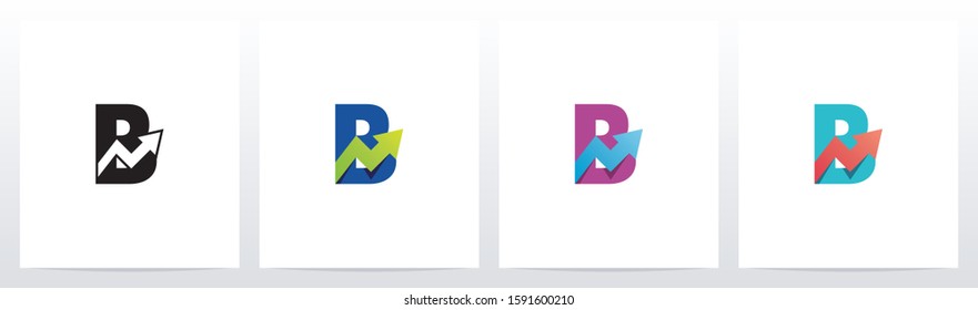 Arrow Chart On Letter Logo Design B