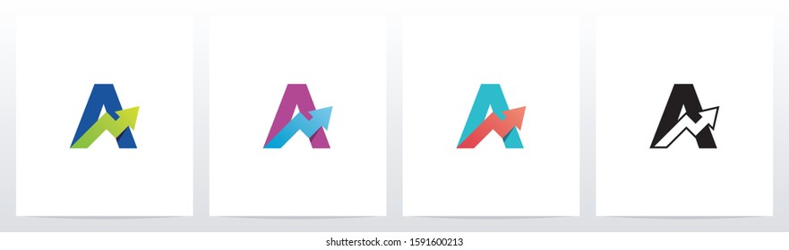 Arrow Chart On Letter Logo Design A