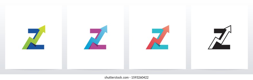 Arrow Chart On Letter Logo Design Z