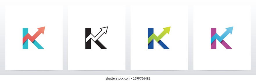 Arrow Chart On Letter Logo Design K