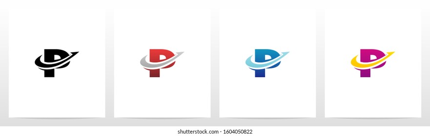 Arrow Chart On Letter Logo Design P