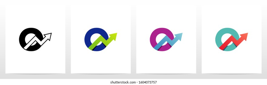 Arrow Chart On Letter Logo Design O