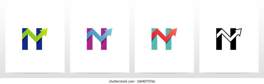 Arrow Chart On Letter Logo Design N