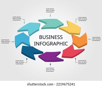 arrow chart template for infographic for presentation for 8 element
