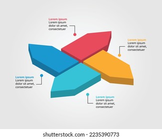 plantilla de gráfico de flecha para infografía para presentación de 4 elementos