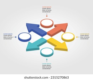 arrow chart template for infographic for presentation for 4 element