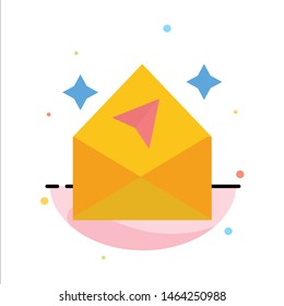 Arrow, Chat, Mail, Open Abstract Flat Color Icon Template. Vector Icon Template background