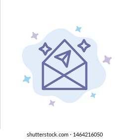 Arrow, Chat, Mail, Open Blue Icon on Abstract Cloud Background. Vector Icon Template background