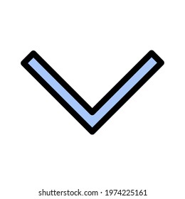 Arrow, chevron, down icon vector image. Can also be used for customer support. Suitable for use on web apps, mobile apps and print media.